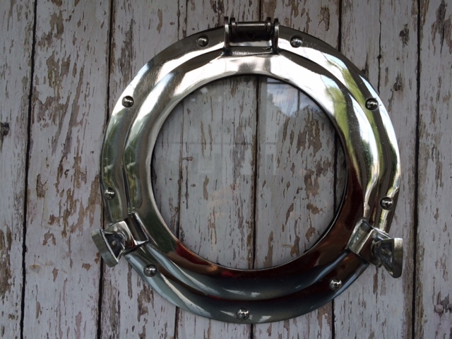 11″ Porthole Glass ~ Chrome ~ Nautical Maritime Wall Decor ~ Ship Cabin Window