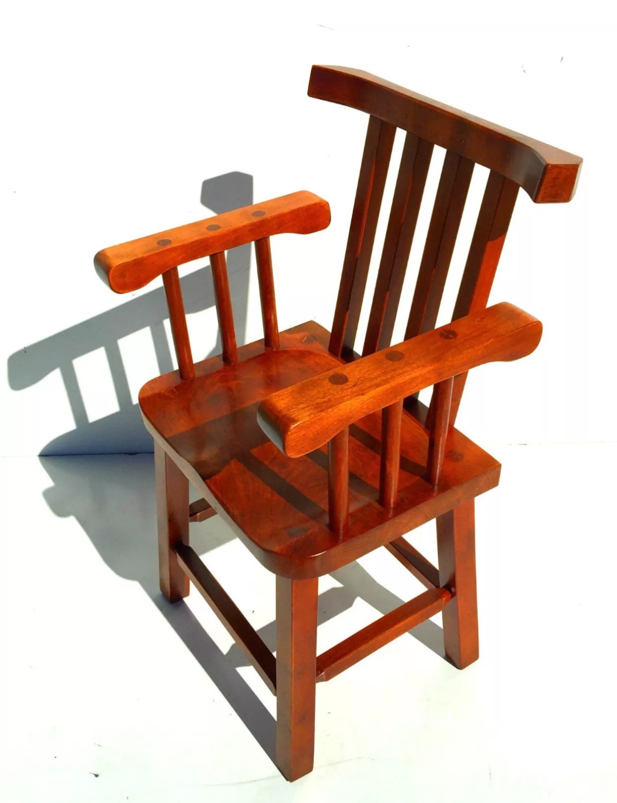 Mid Century Modern studio handcrafted chair Mexican quality rare rustic horn win