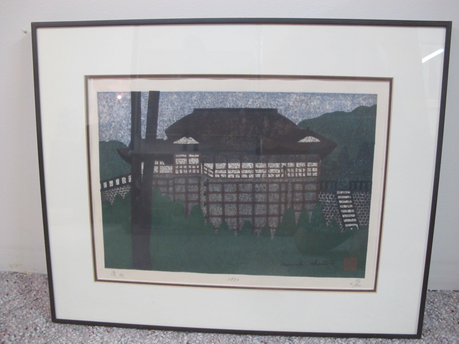 NORIAKI OKAMOTO Signed Limited Edition Japanese Woodblock Print KIYOMIZU TEMPLE