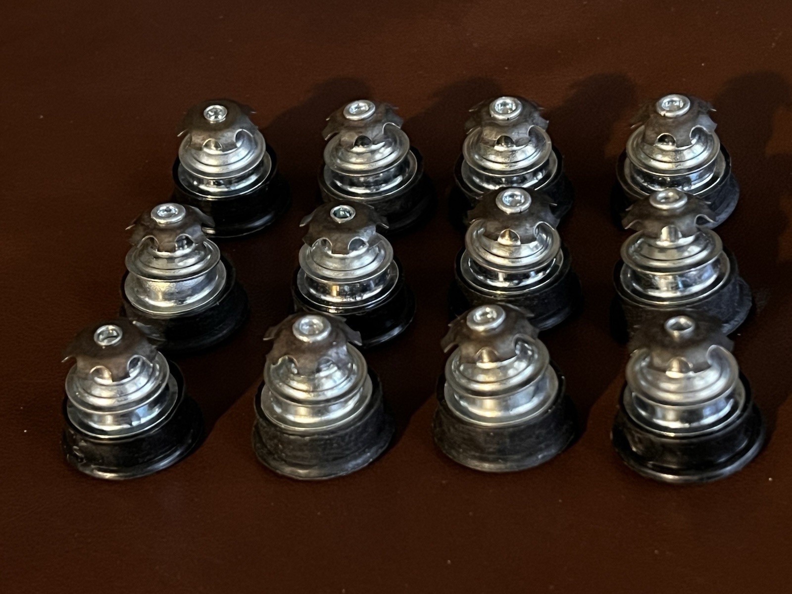 12 Mid Century Industrial Chair metal and plastic glides Press-In feet 11/16”