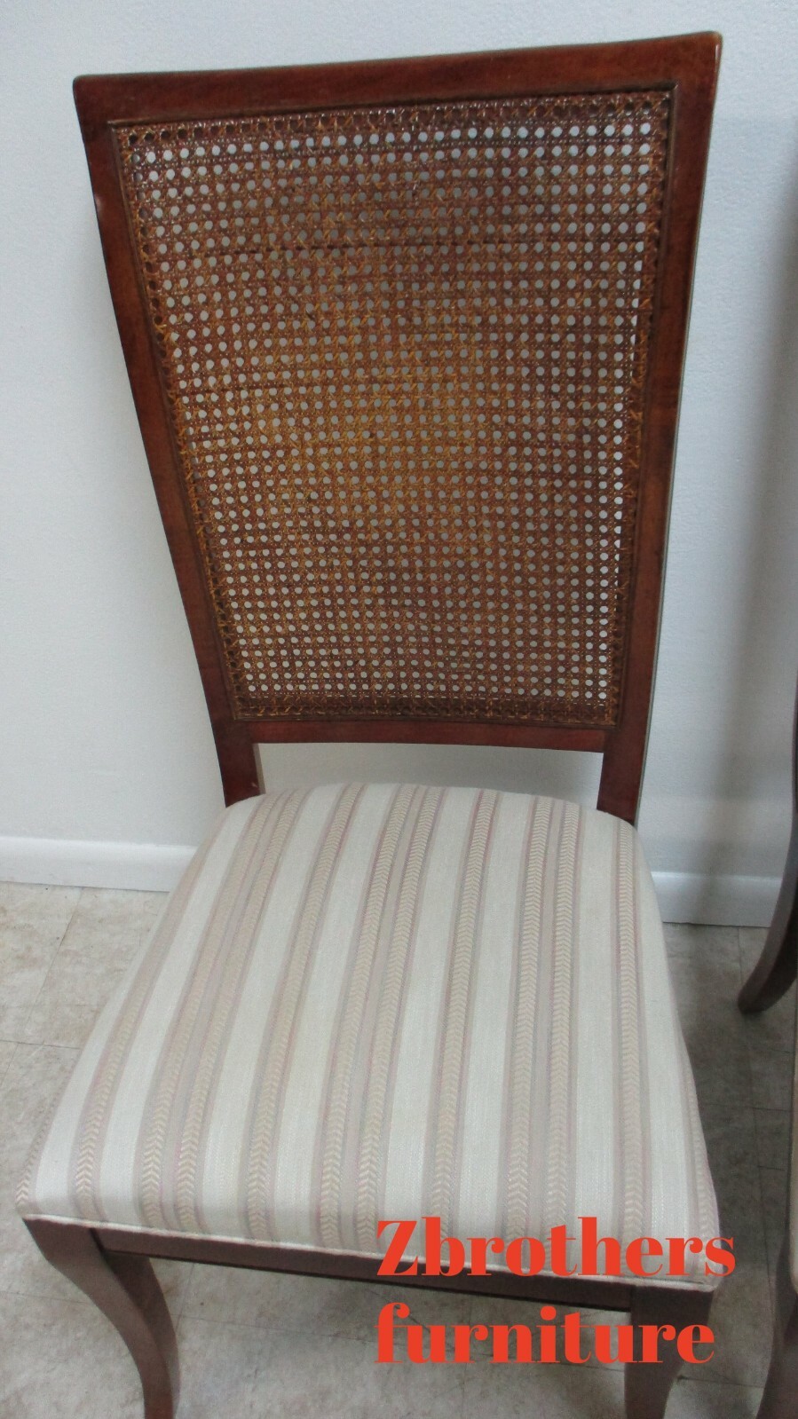 2 French Regency Cherry Cane Back Dining Room Side Chairs National Mount Airy B