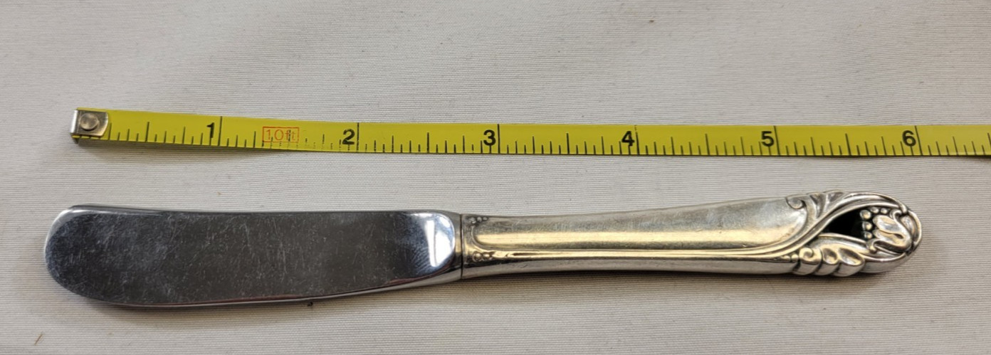 “Spring Glory” Flat Solid Butter Spreader Knife-5 3/4″ International Sterling