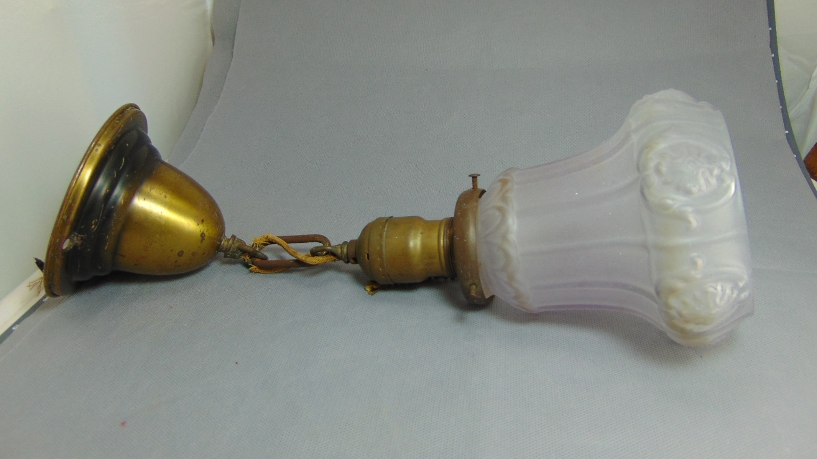 Vintage Art Deco Ceiling Light– Roses Glass Pendant Hanging
