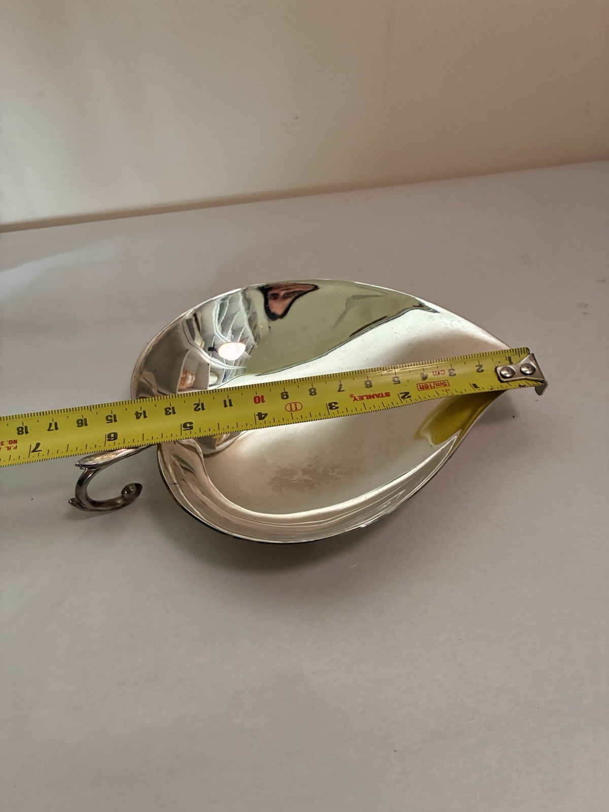 Leaf Silverplated Trinket Dish Footed Bowl Elegant Vintage