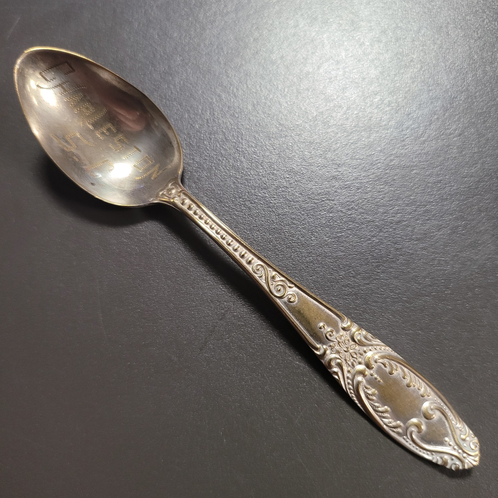 Crown Co Silver Plated Small 4″ Demitasse Spoon Cuban Pattern 1911 Charleston SC