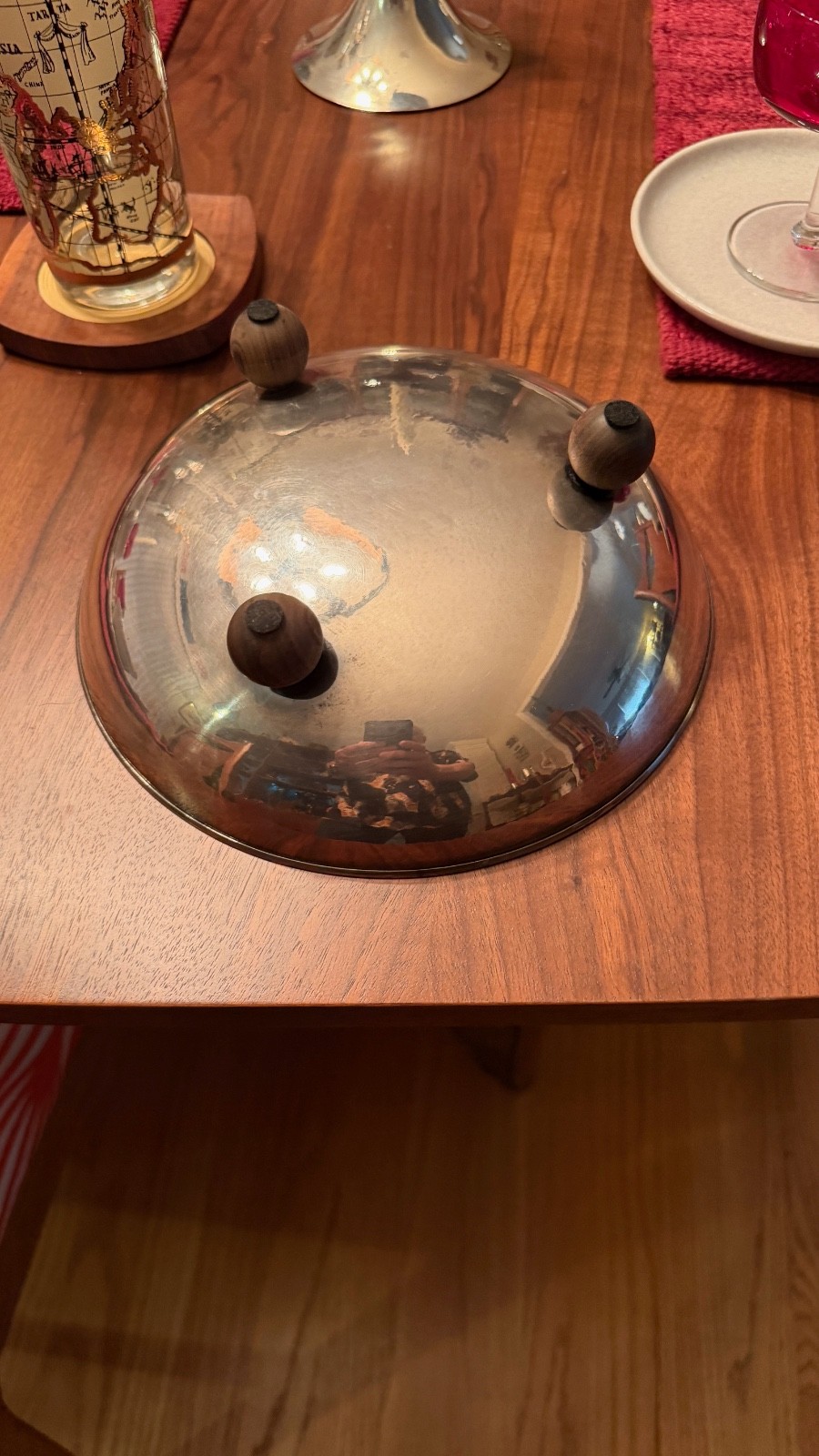 RARE Hand Hammered Art Deco Franz Bibus 800 Silver Bowl Macassar Ebony Feet