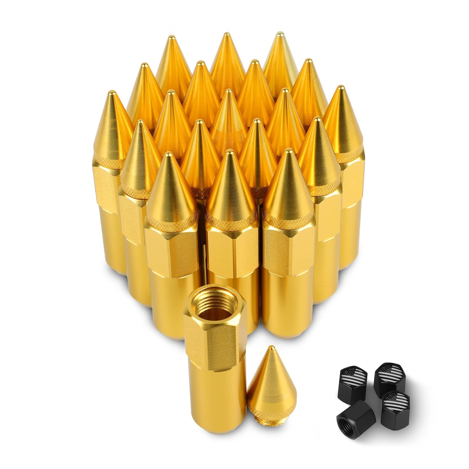 M12x1.5 Steel Spikes Lug Nut 20PCS Wheel Rims, Replacement for 1994-2013 Chev…