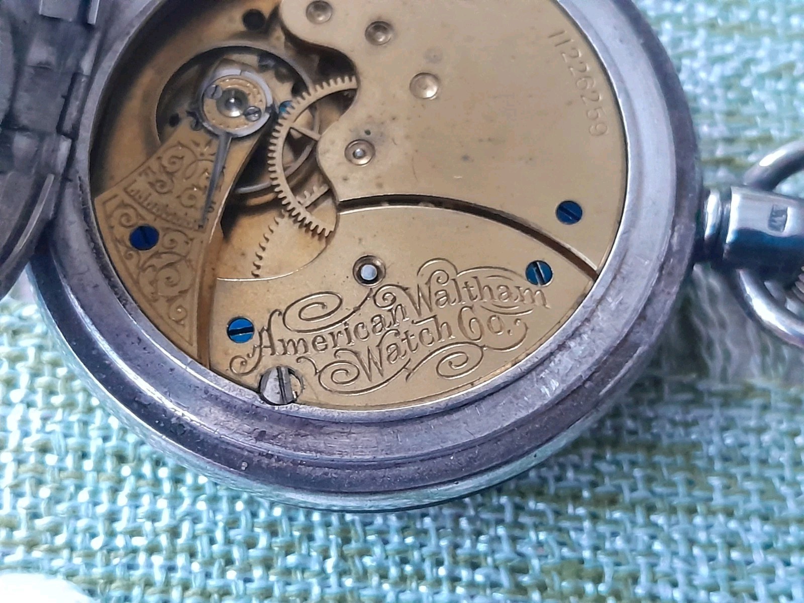 Victorian A.W.W.Co Waltham Silver Cased Pocket Watch Birmingham Hallmarks 1896