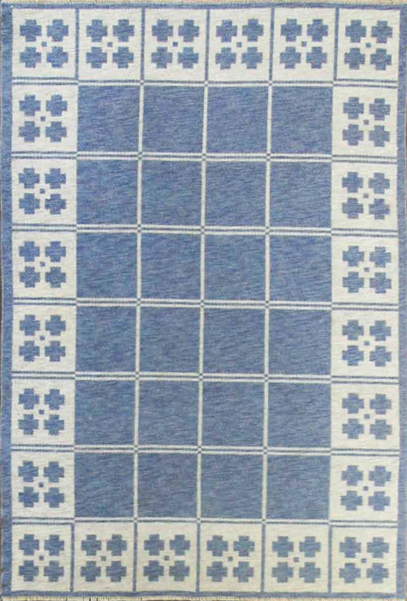 Antique Double Sided Swedish Flat-Weave Kilim, Rug,5′ x 7’5″ 20th Century #17160