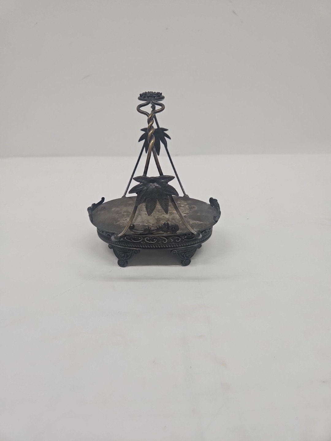 Antique Aurora Silverplate Quadruple Wedding Basket