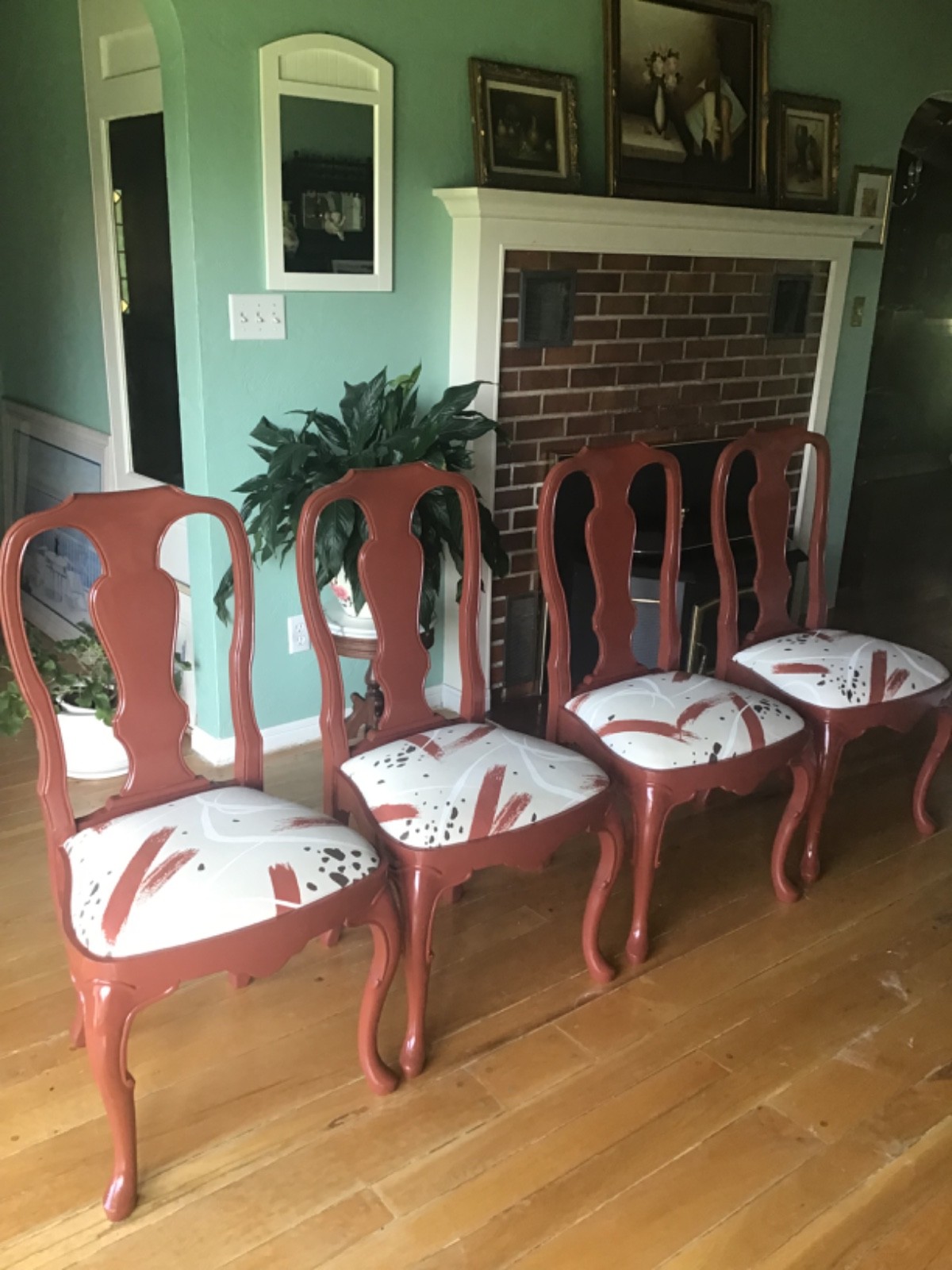 🇮🇹 4 Dining Chairs, “Florentia” QUEEN ANNE STYLE, VTG, Made in Italy 🇮🇹