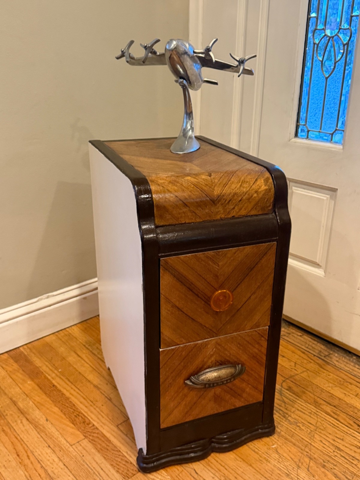 HTF Art Deco Waterfall Vintage Nightstand End Side Table