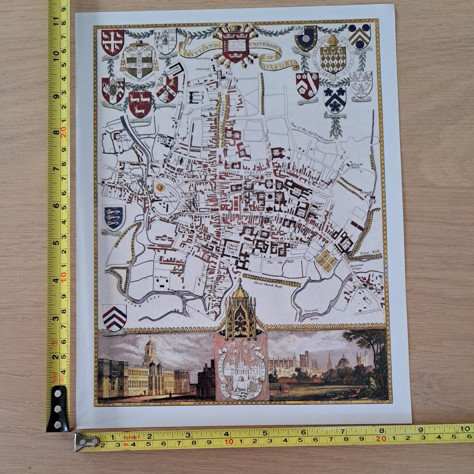 Vintage City map of Oxford by Thomas Moule
