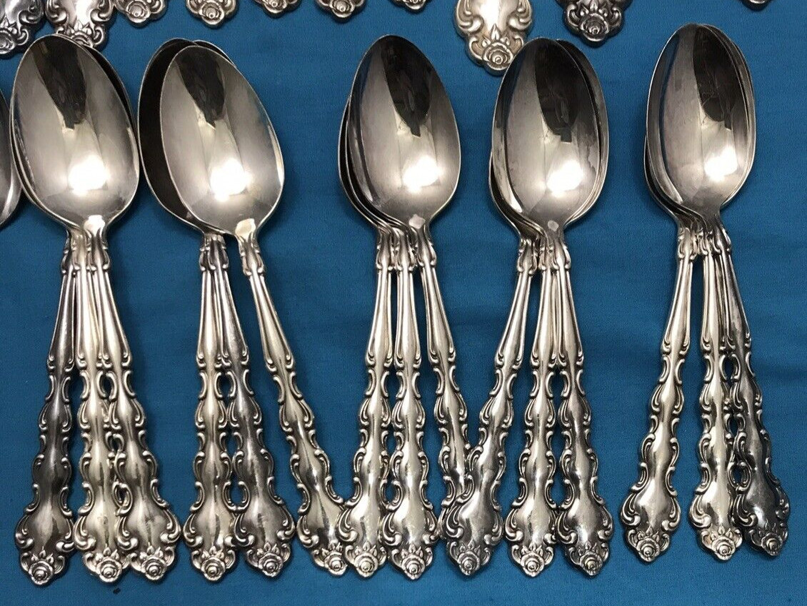 44 Pc 1971 BEETHOVEN Silverplated FLATWARE FORKS & SPOONS Oneida Community
