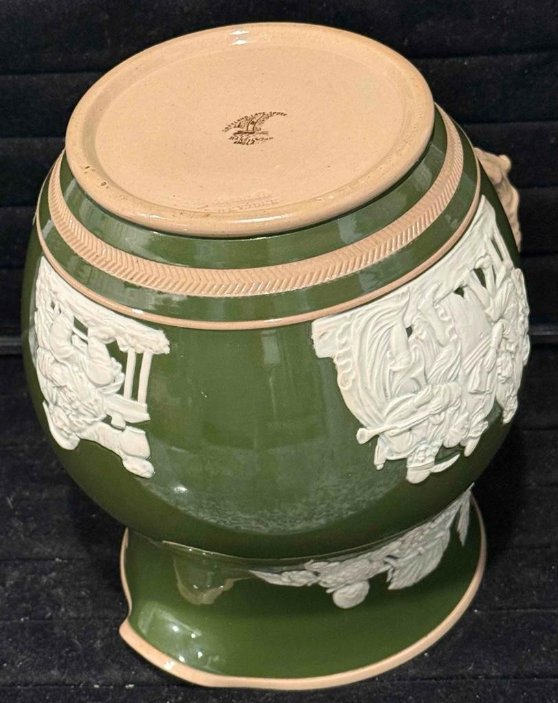 Antique Copeland Late Spode Jasperware Jug, Pitcher, Molded Pub & Band Scene