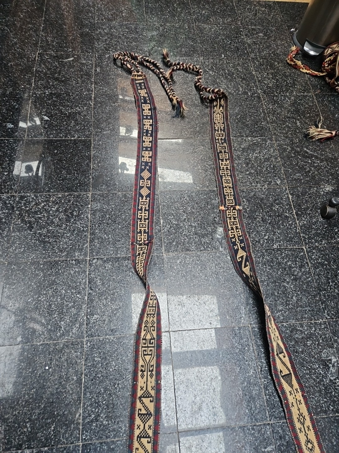 Antique Afghan tribe ceremonial Tent Band hand made late 19th century 19′ long