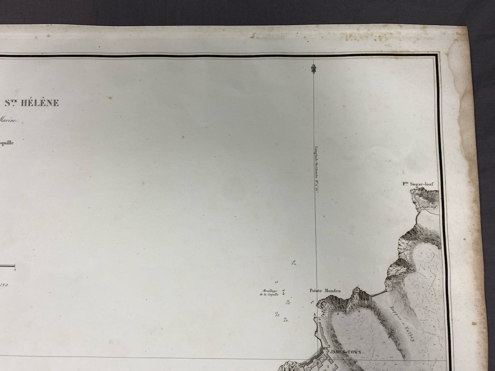 Plan Of The Anchorage Of The Island Of St. Helena 1828 Antique Nautical Map