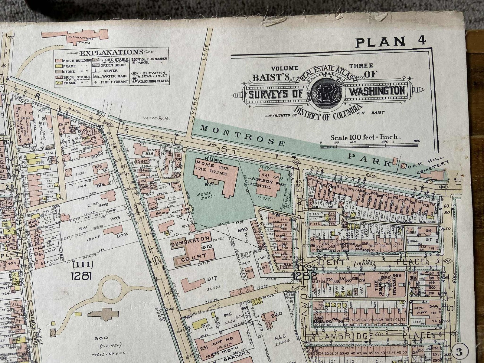 Detailed large plat map. Georgetown Area (Plan 4) Washington D.C. 1960