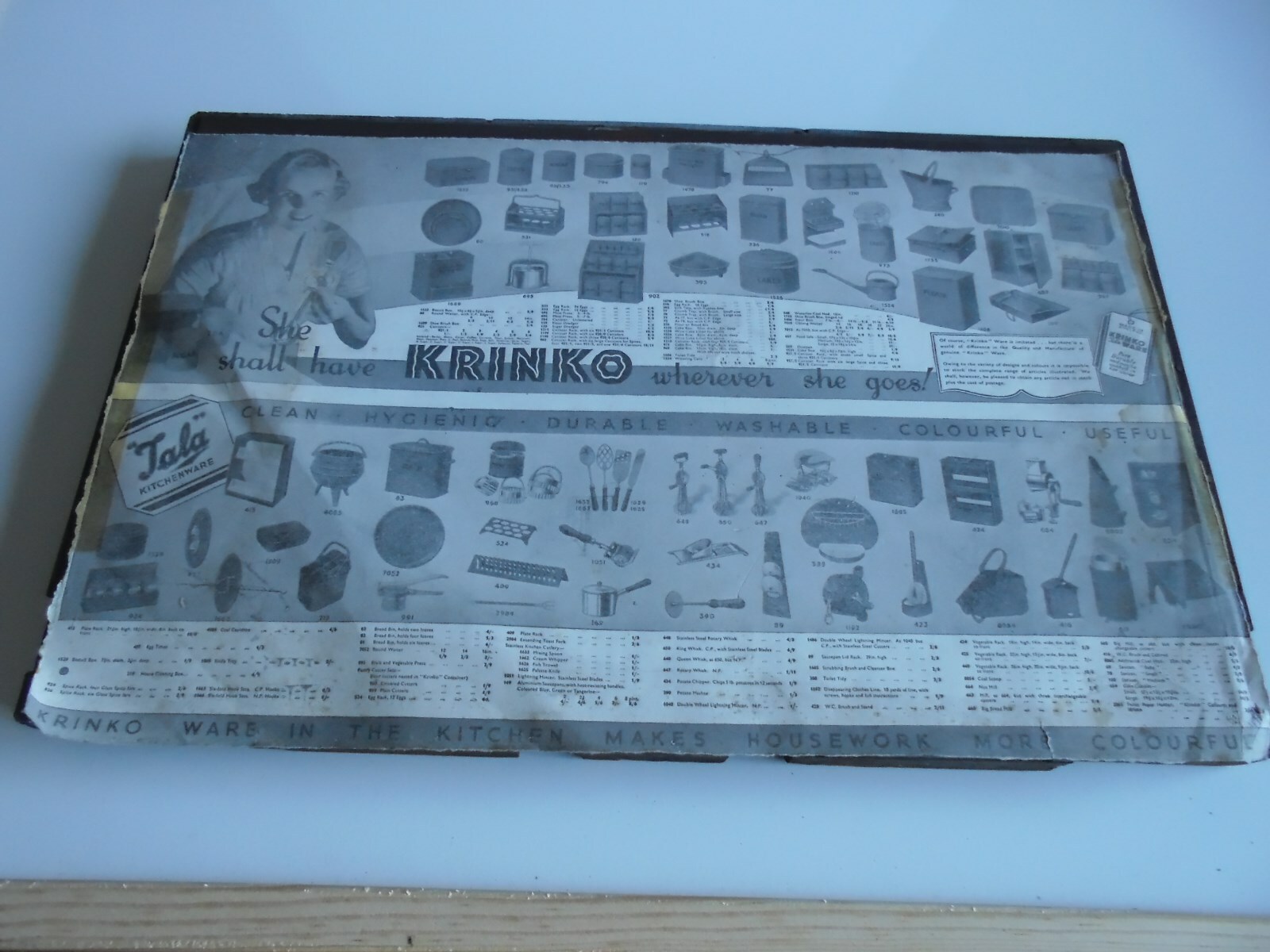 Advertising Brass Printing Block. Tala / Krinko. 34×22.5 cm.  Early 1900s