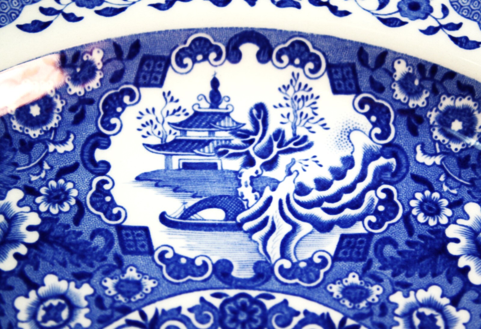 Staffordshire Transferware Spode Chinoiserie Net Pattern Plate 8″ c. 1795