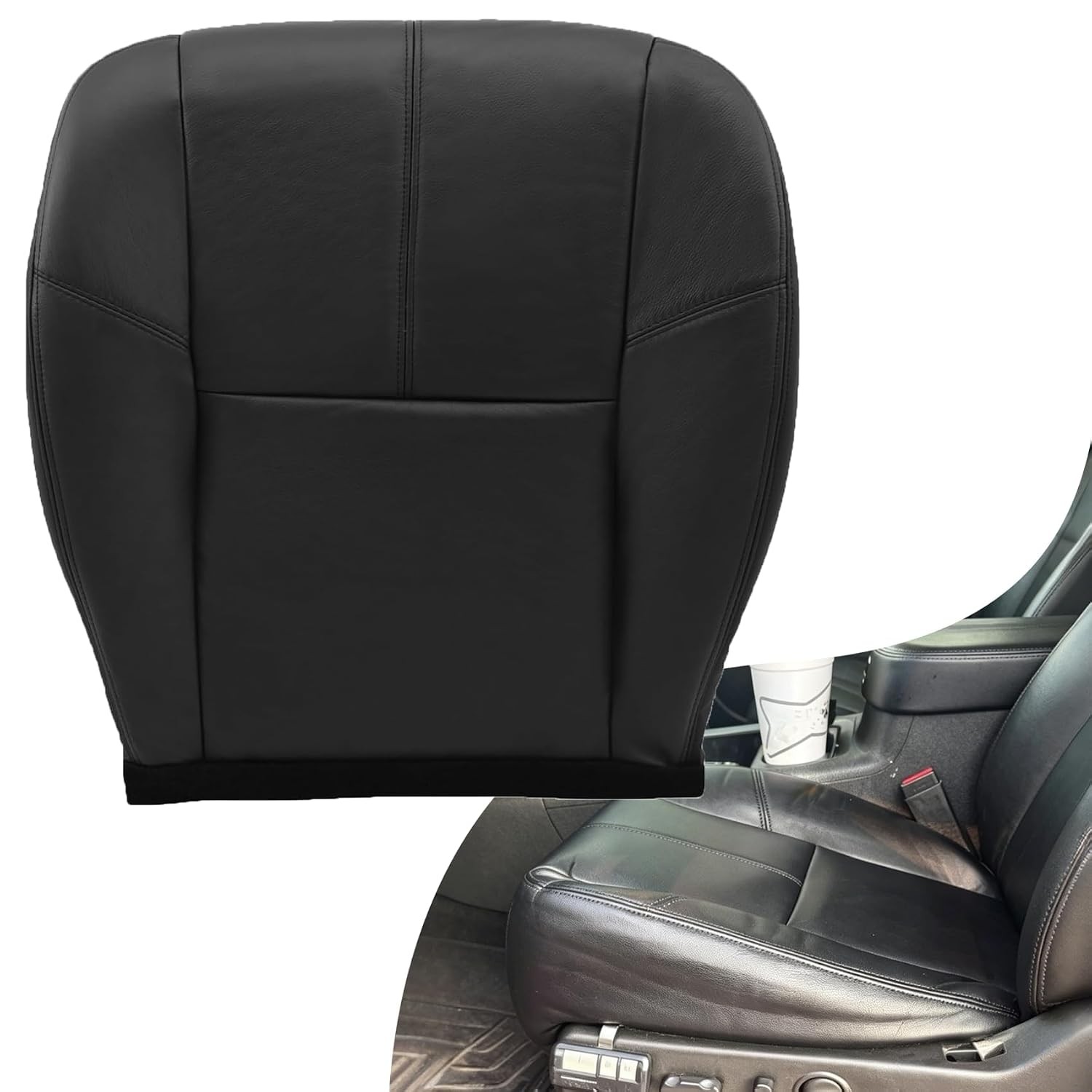 Black Microfiber Car Seat Cover Replacement for Driver or Passenger Side