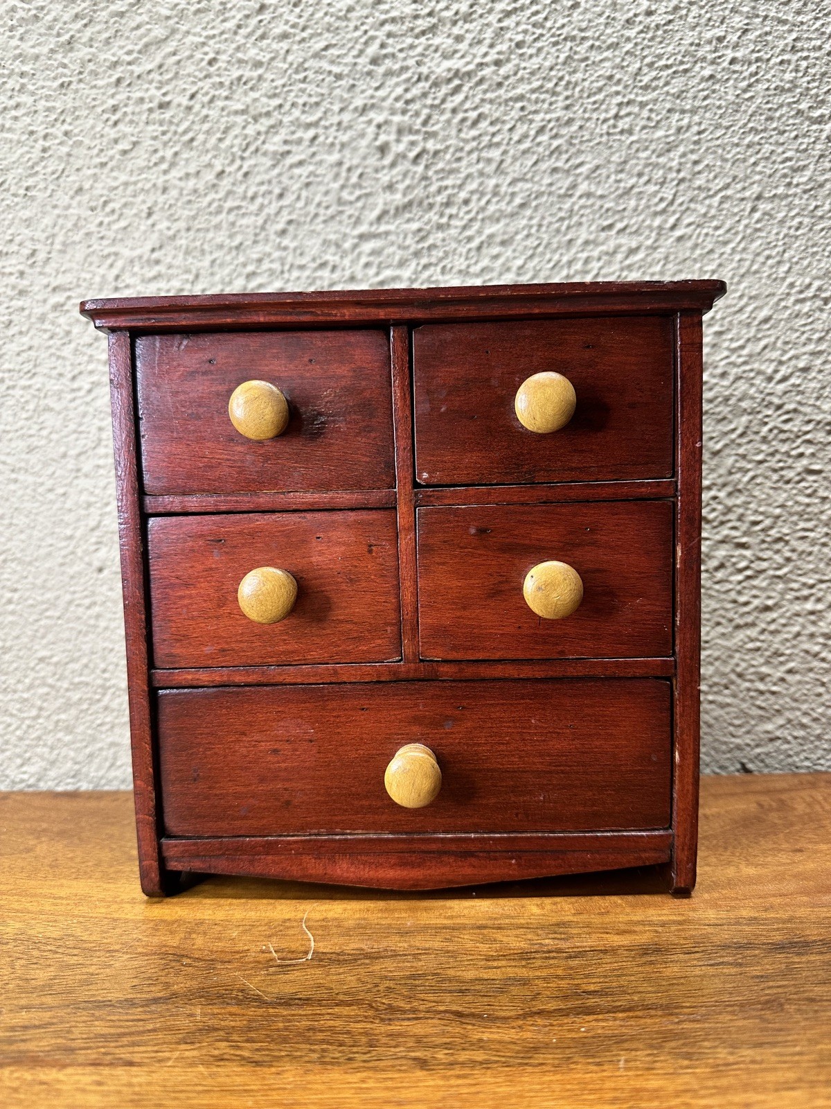 Antique American New England Pine Miniature Chest of Drawers 19th Century