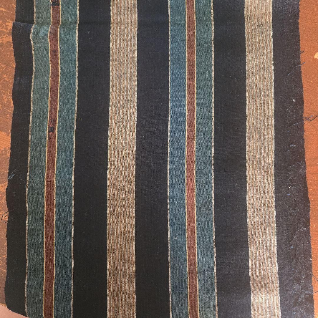 Antique Indigo Kasuri Cotton Fabric Remnant 34.5x178cm for Remake Ready