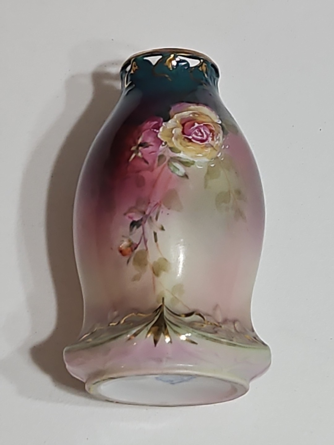Vintage Rare Royal Bayreuth Small Vase With Roses 1900
