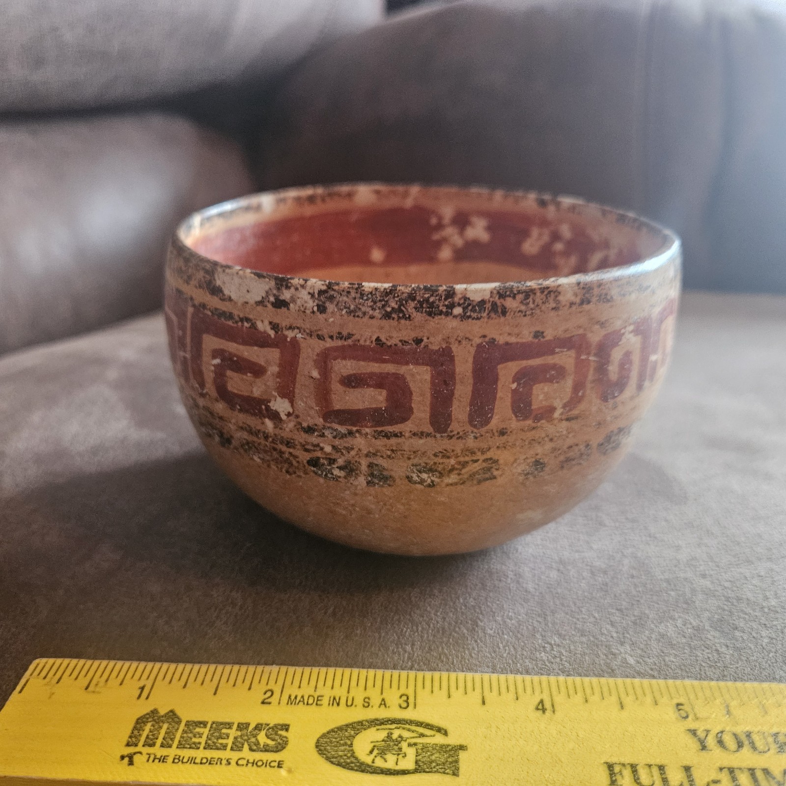 Pre-Columbian Mayan Polychrome Painted Bowl Guaranteed Authentic Solid
