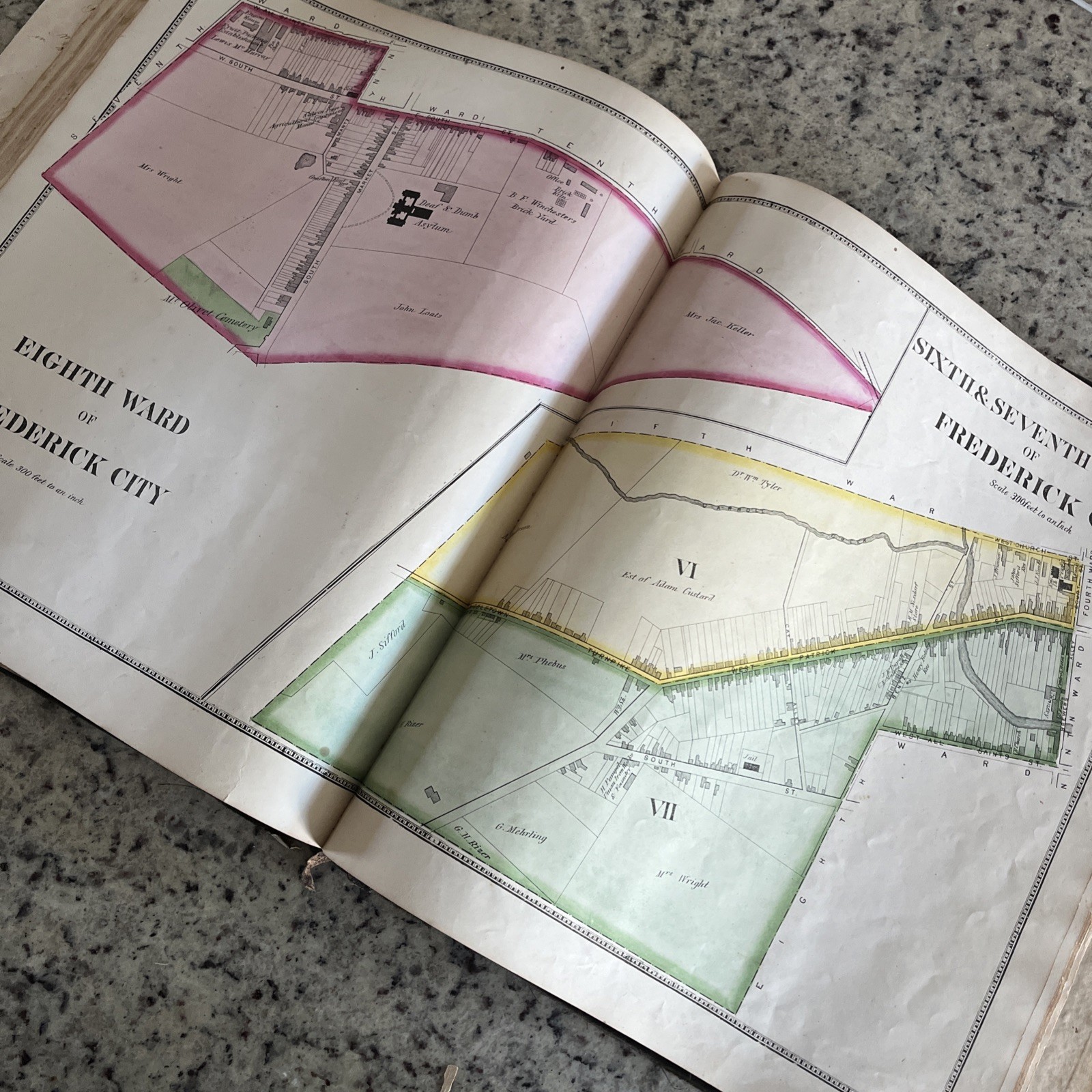 Antique Original 1873 Frederick County & City MD Atlas Survey Map Book Titus Co.