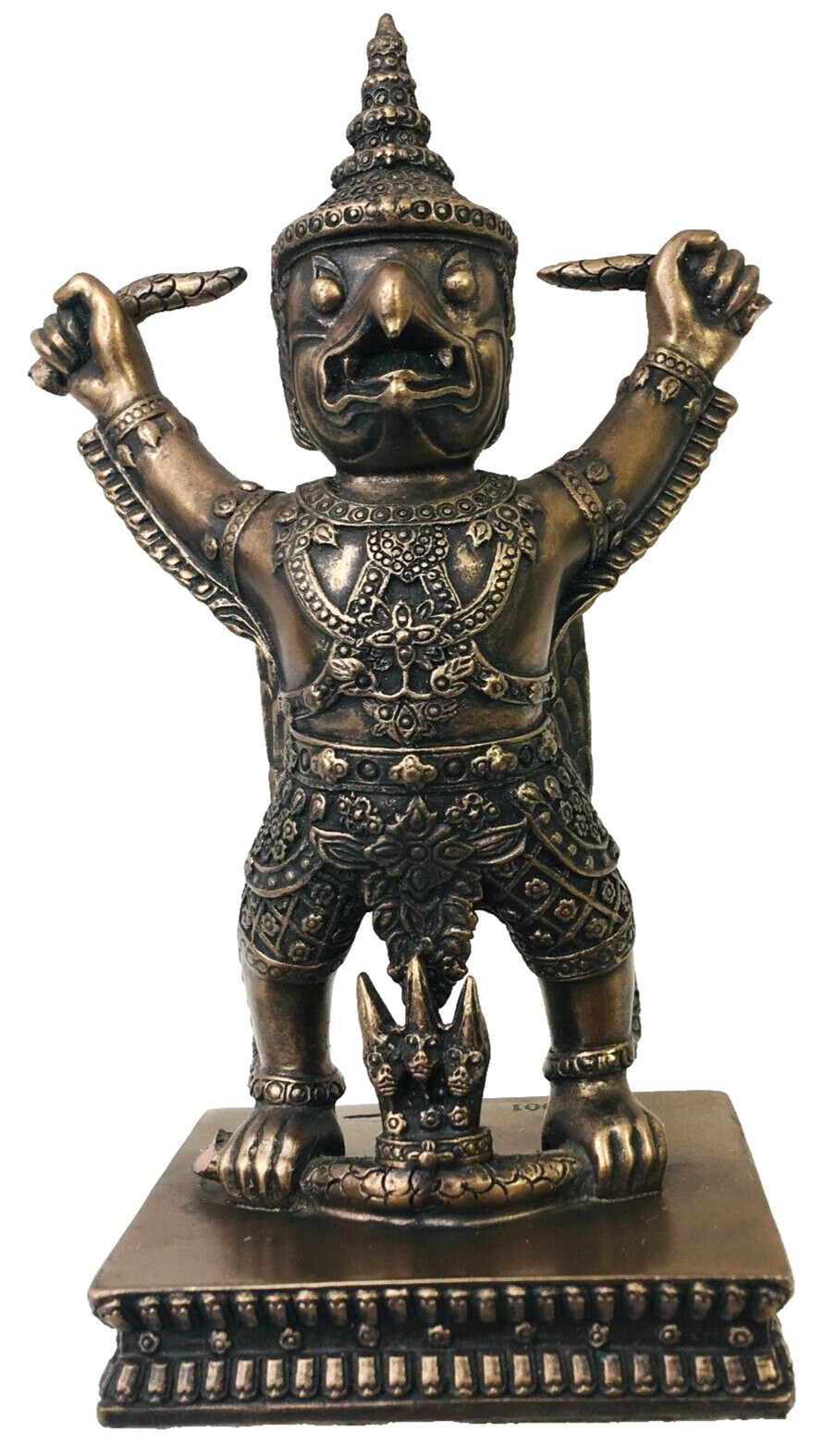 Veronese Bird Warrior Signed 2001 Conquer Snake Bronze Copper Figure 6″ READ