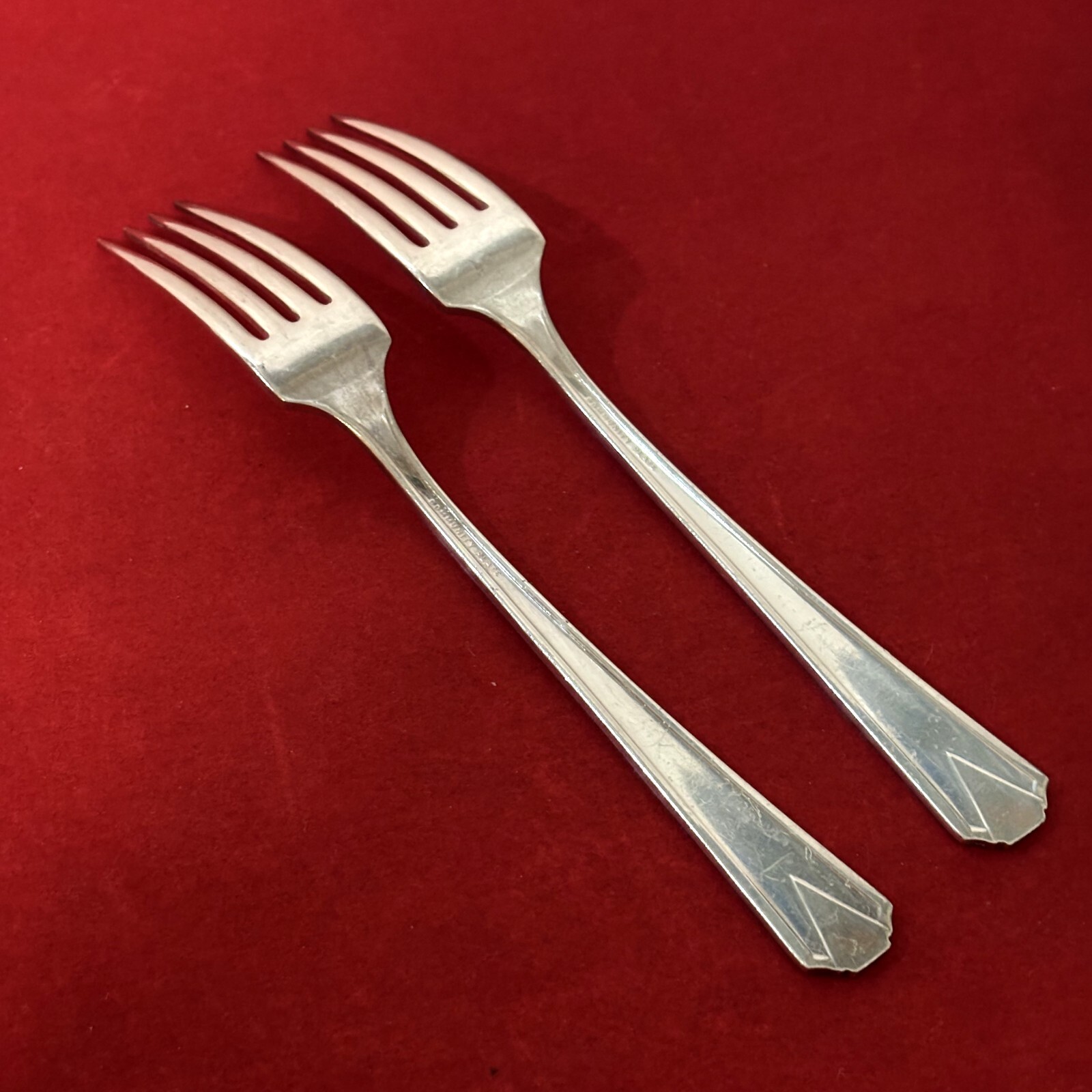 5 pc Oneida Community DEAUVILLE Silverplate Knife Dinner Forks Teapoons Vtg 1929