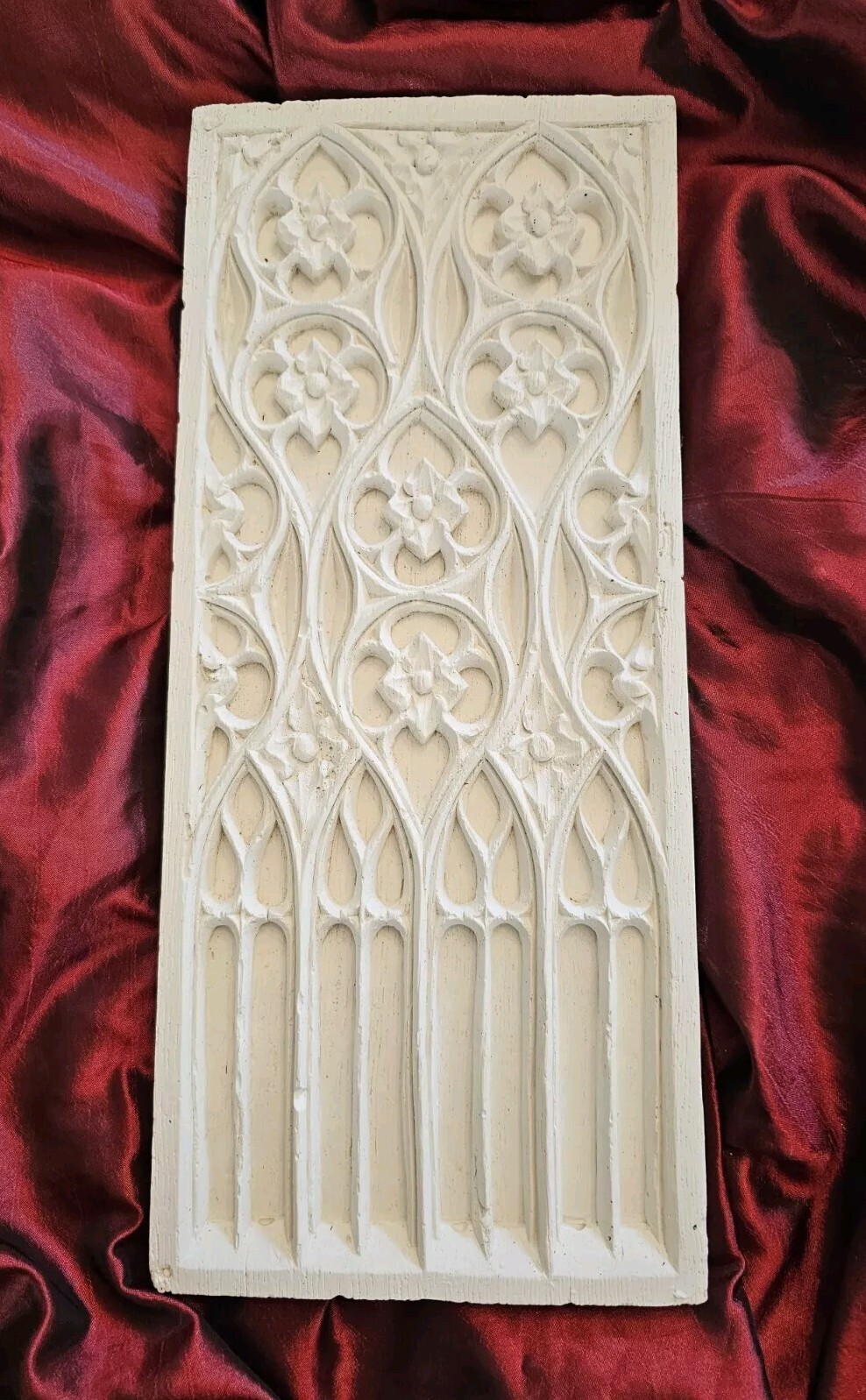 French Gothic Tracery – Plaster Cast Of 18th Century Panel – 16.75″ X 7.25″
