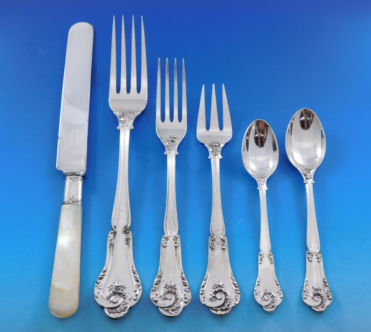 Italian by Various makers 800 Silver Flatware Set Dinner Service 60 pieces