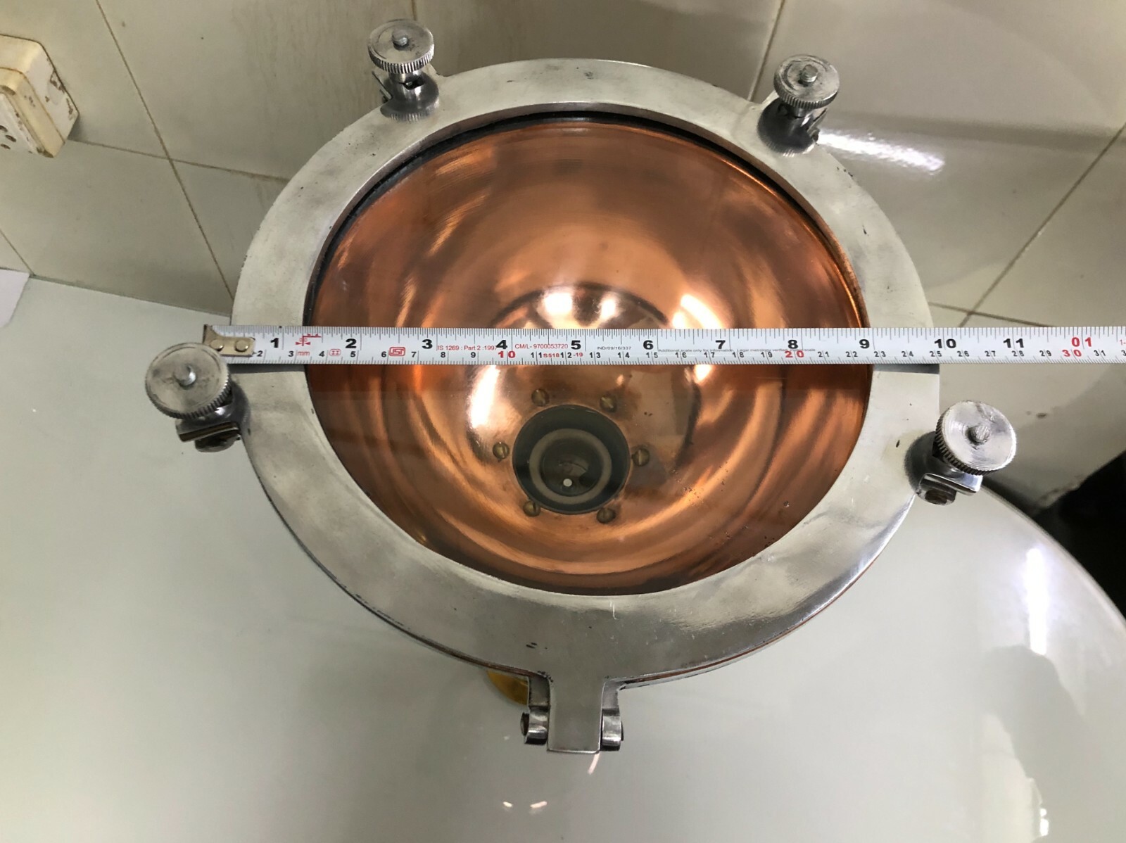 Authentic Aluminum Copper Ceiling Nautical Marine Pendant Light Brass Pipe