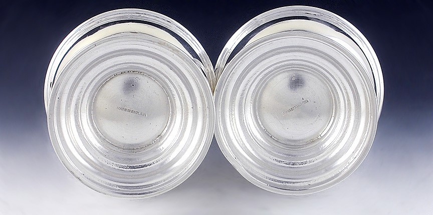 Great Pair English Sterling Silver Casters/Shakers by M. Fenton & Co Classical S