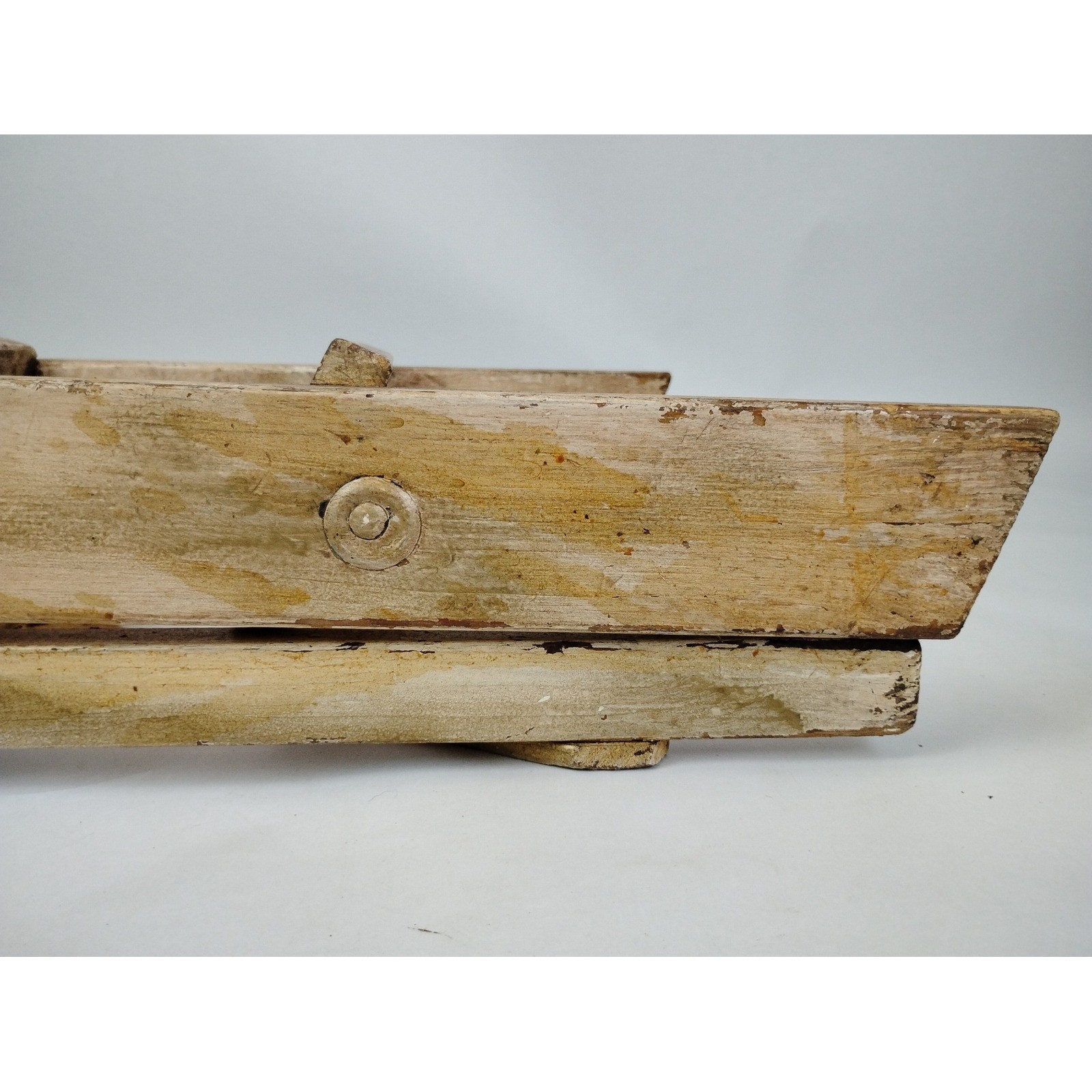 Vintage Wooden 3 Step Stool Ladder Rustic Farmhouse Plant Stand White 22″ Prop