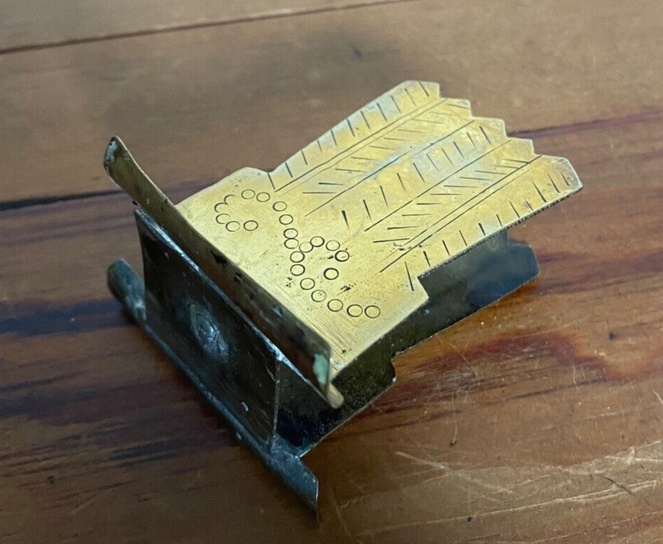 EARLY ANTIQUE BRASS PROVINCIAL HAND MADE SMALL LETTER RACK MENU STAND
