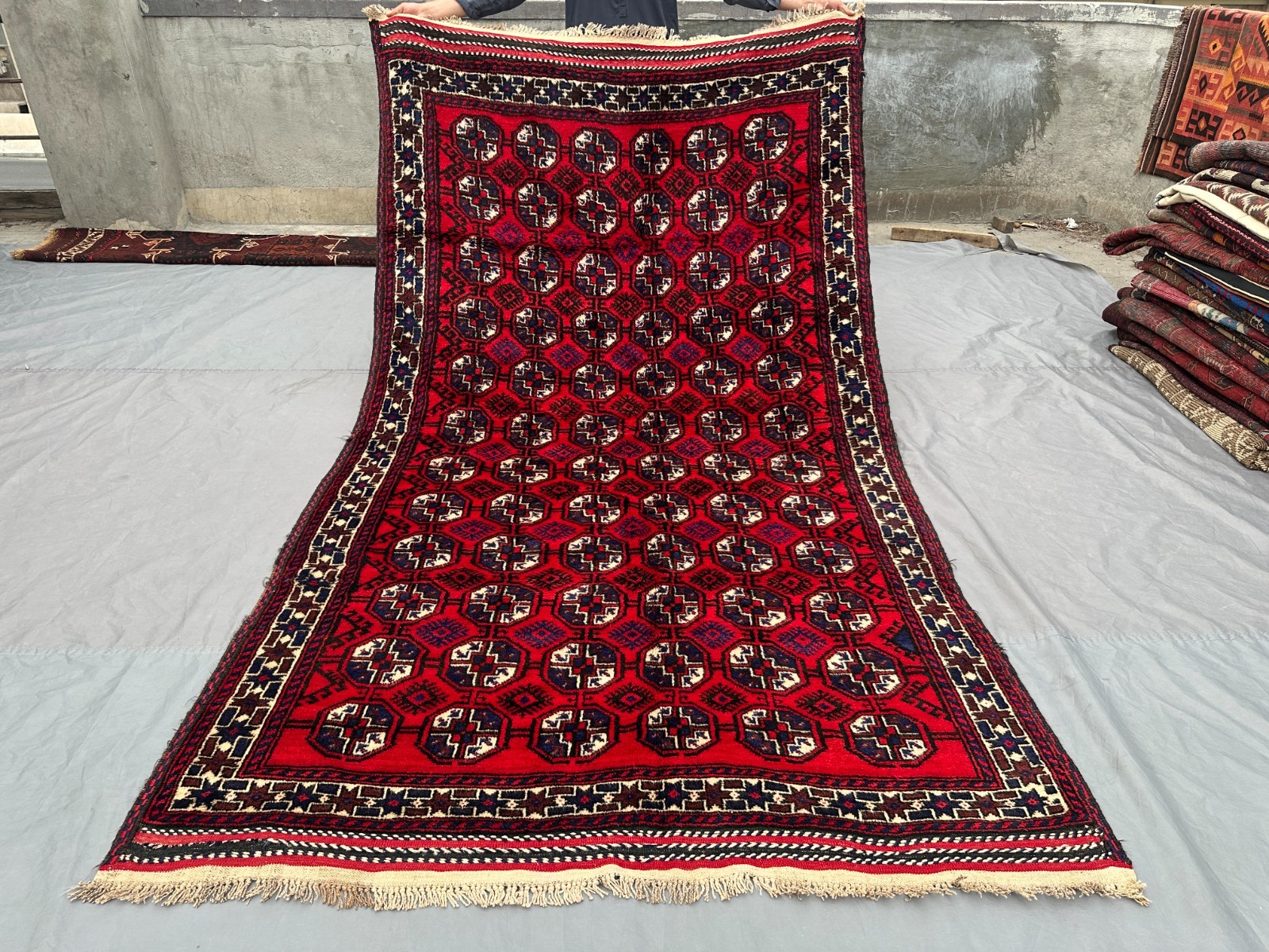 5’6″ x 9’8 Ft Vintage Afghan Baluchi Hand-Knotted Rug – Fine Wool, Soft Pile Rug