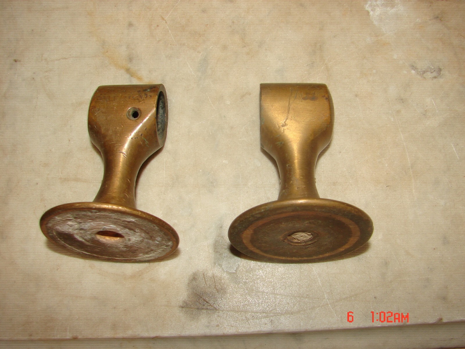 Antique Cast Brass Art Deco Towel Bar Brackets for 7/8″ Bar