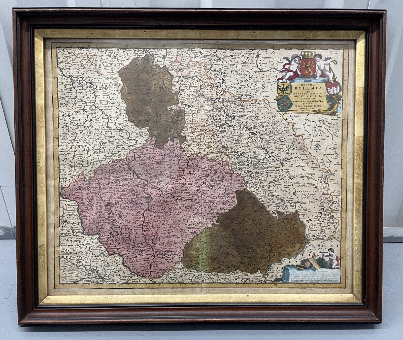 Antique 1680 Frederik de Wit 17th Century Bohemia Map Silesia Moravia Lusatia