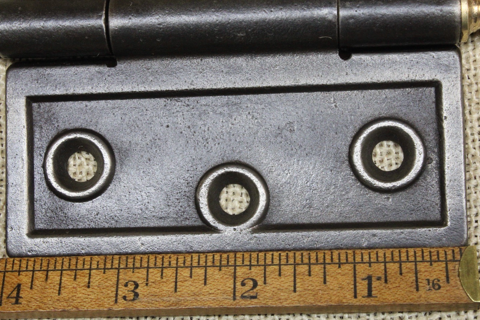 2 Old Door Hinges 4 X 4” BRASS Pointed Ball & Steeple Victorian Iron Raised Edge