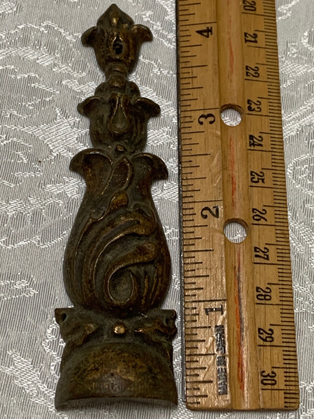 French Brass Ormolu Furniture Foot Decorative Mount Vintage Hardware 4.25″