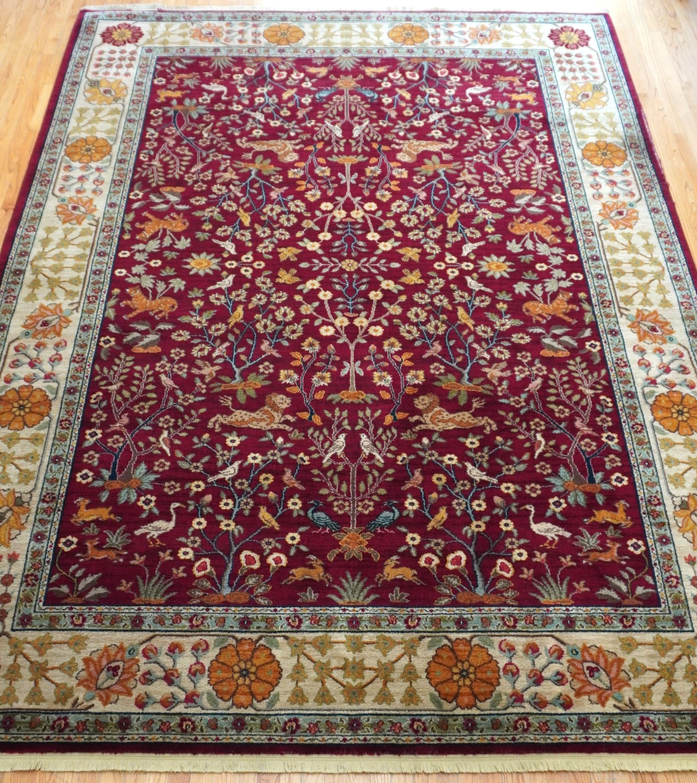 Karastan Wool Rug 8’8″ x 12′ Antique Legend 2200-204 Emperor’s Hunt Lions Birds