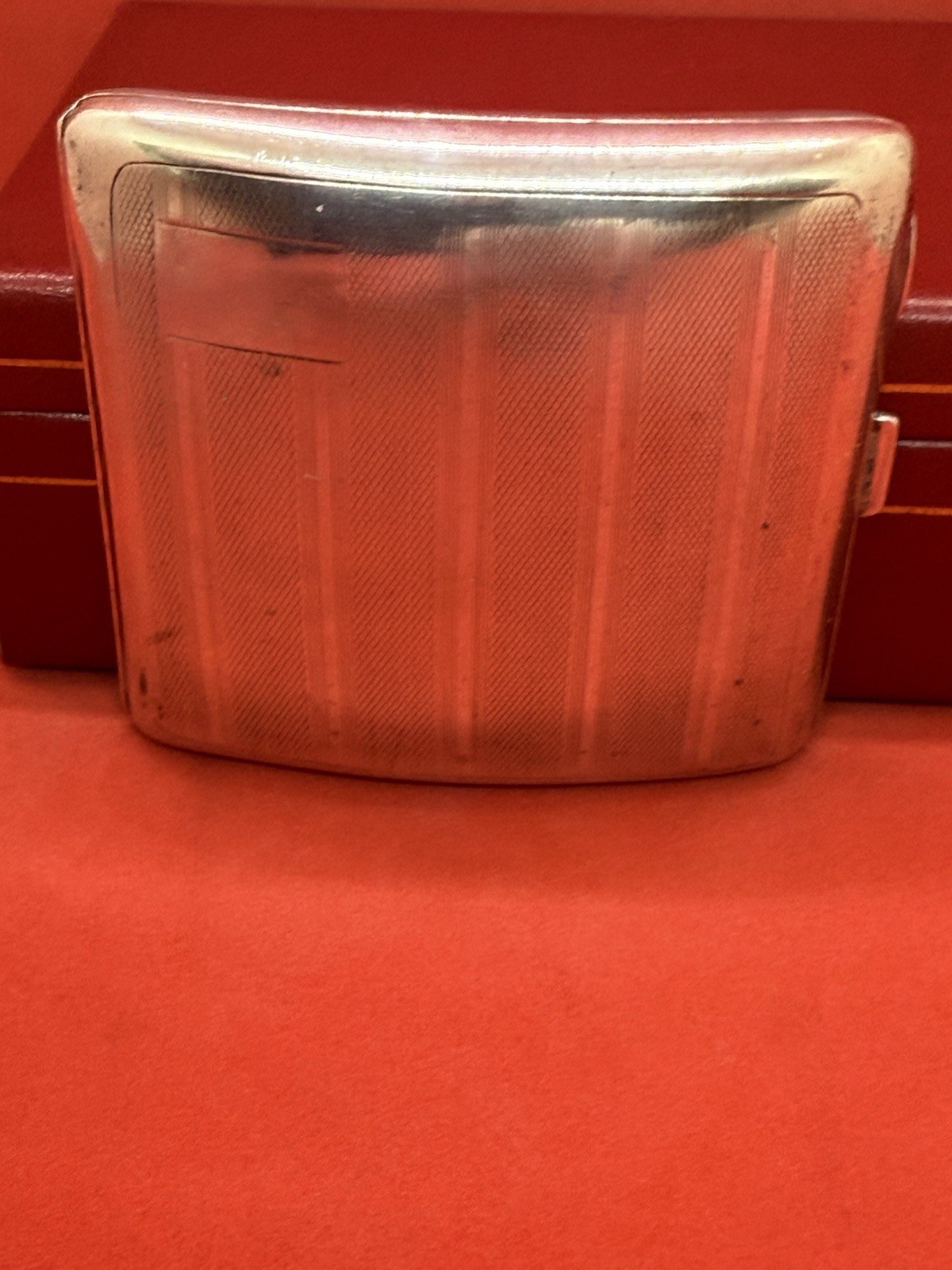 Antique Solid Silver Cigarette Case Box Birmin 1925 William Neal No Scrap 90.3gr