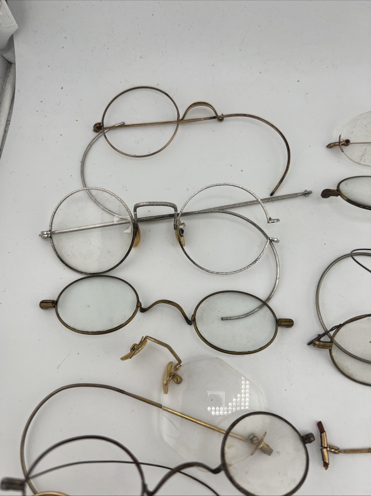 Lot of Antique Wire Rim Eyeglasses Parts with Some Gold Filled READ!!!!!