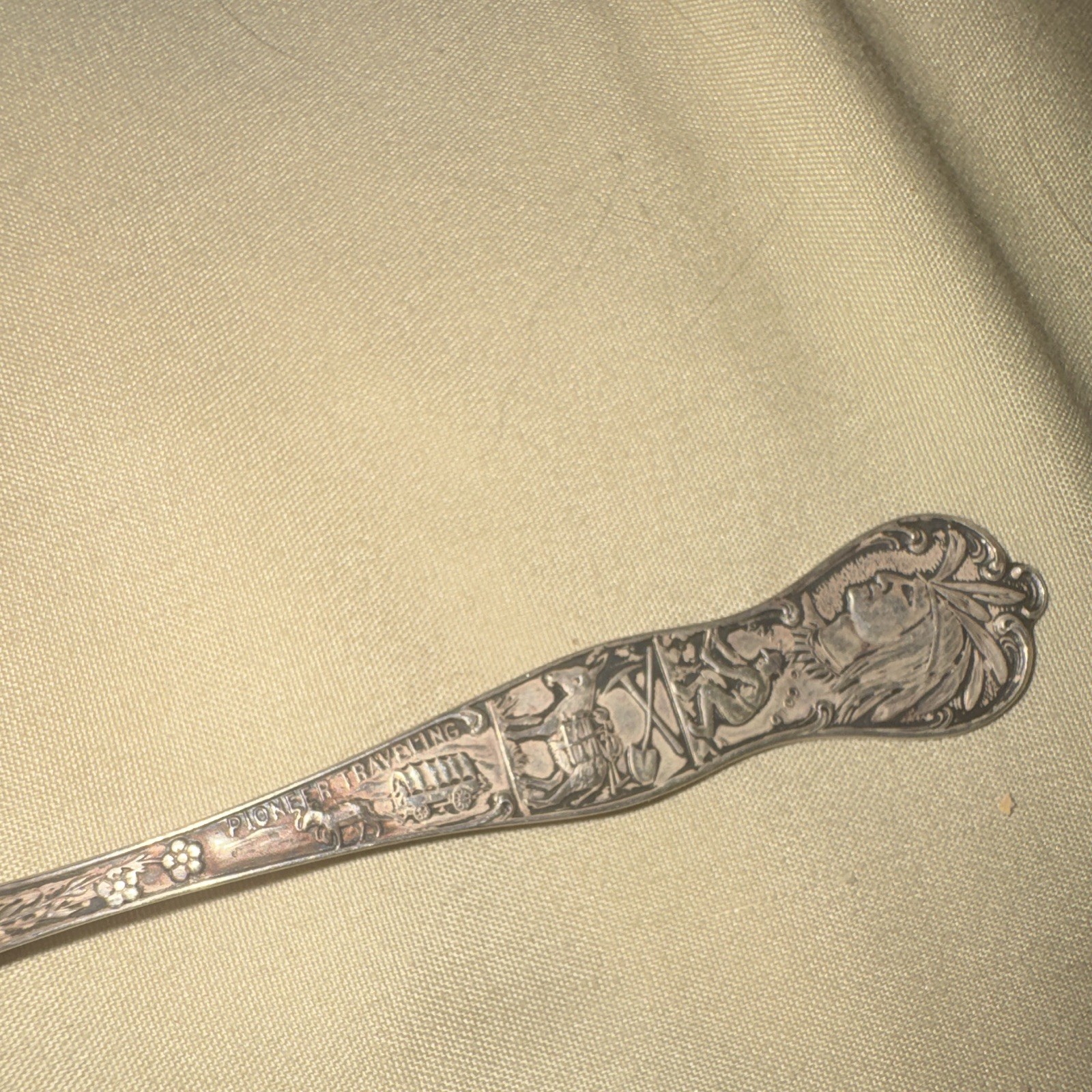 Antique E.L. Deacon Sterling Silver Newcastle Wyo Souvenir Spoon Art Nouveau