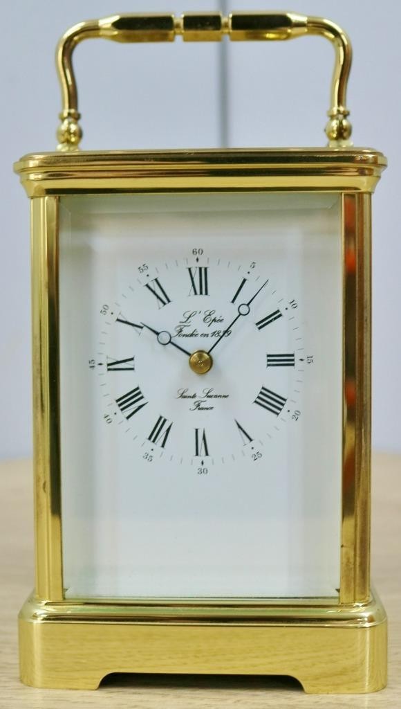 Stunning Vintage French L’epee 8 Day Striking Brass Classic Carriage Clock