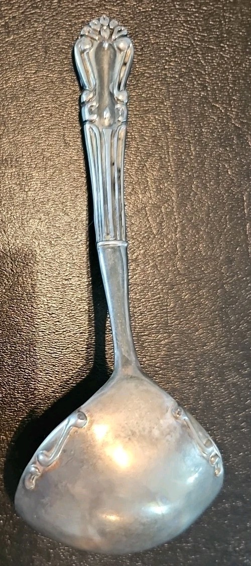 CONDIMENT GRAVY LADLE SPOON ( SILVER PLATE) 6 1/2″L X 2 1/2″W