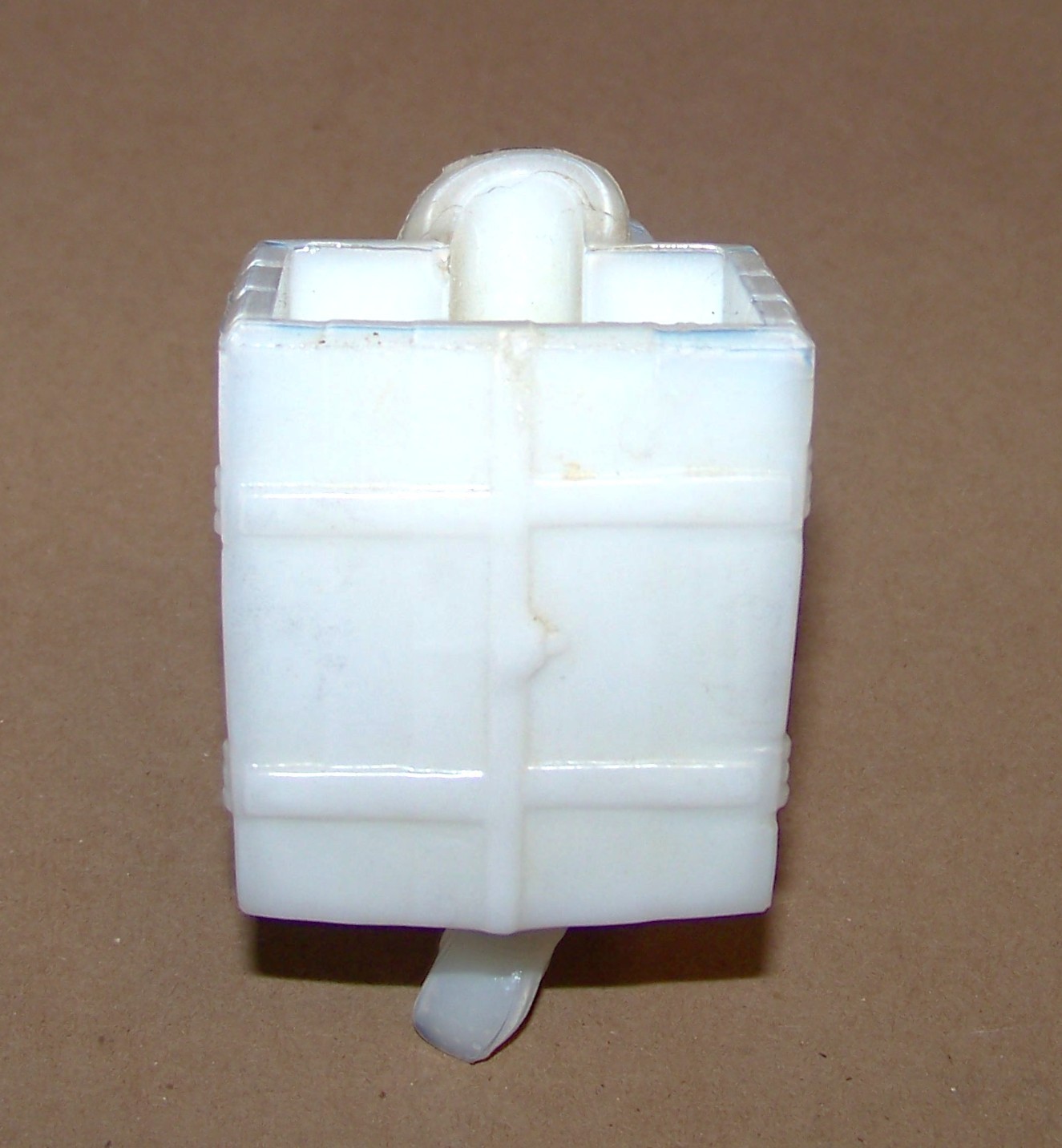 Antique White Glass Toothpick Holder – Boy with Basket